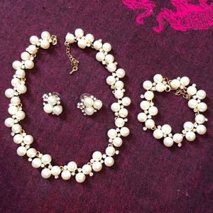 Necklace, bracket and earrings matching set